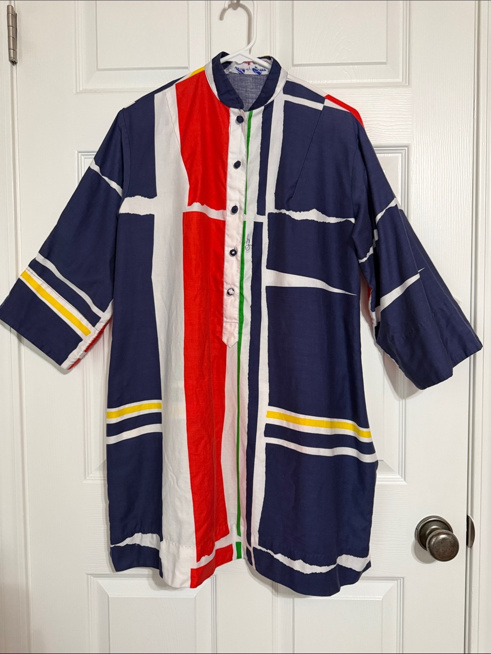 Vintage Katherine Ogust Dress in Navy, Red & White